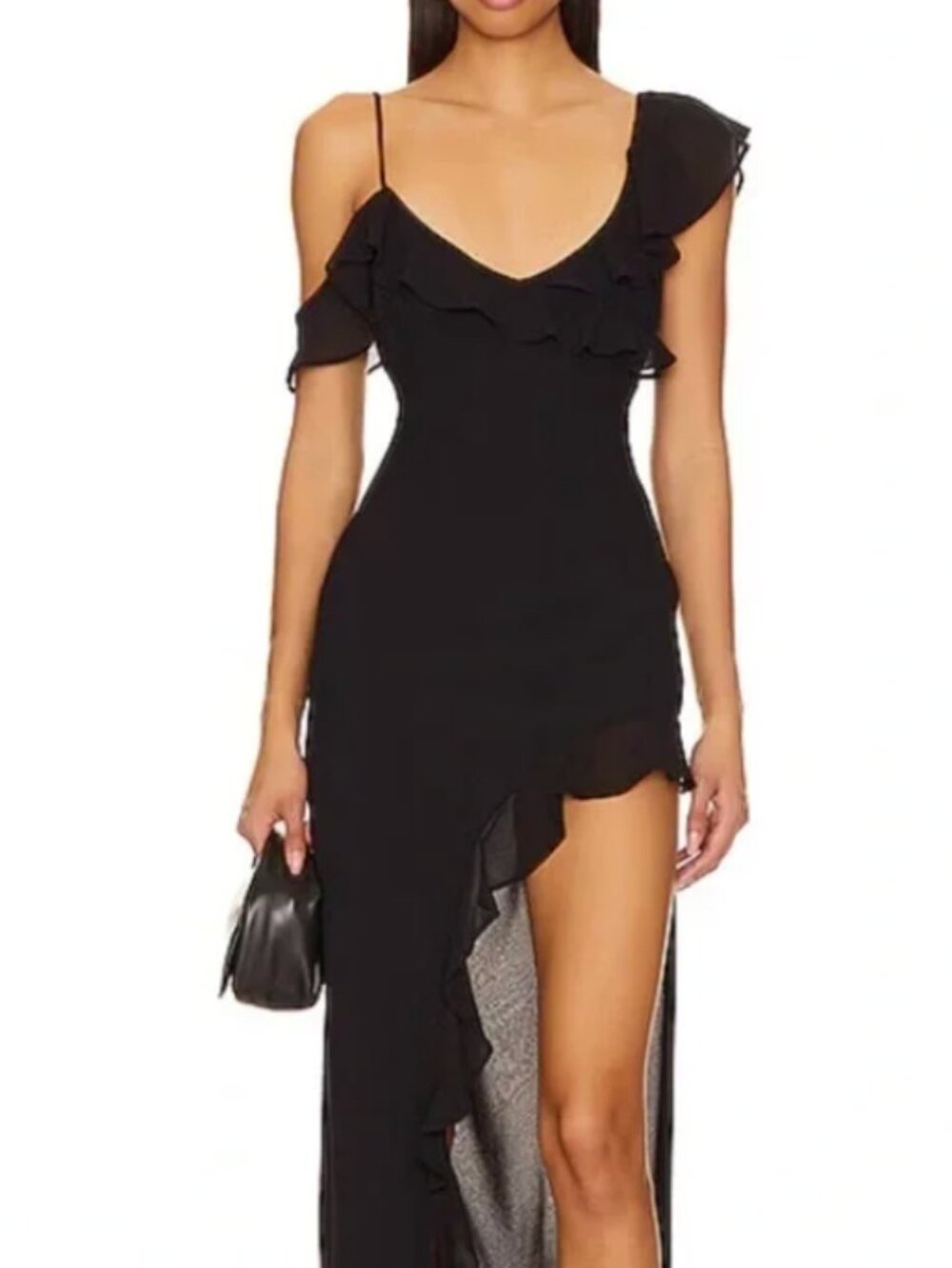 Revolve Runway the Label Black Romantic Dress